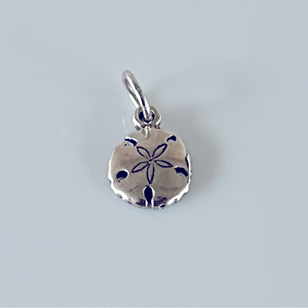 At The Beach Petit Chic Marked Sterling Silver 9mm Sand Dollar Charm